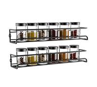 WDSOPK Spice Rack,Herbs and Spices Rack, 2 Tier Hanging Stainless Steel Spice Racks Wall Mounted Kitchen and Pantry Shelf For Spices Condiments Spice Jars