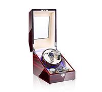 WDSOPK Spinner Winding Box Watch Winders - 3+2 Mechanical Watch Shaker Led Automatic Winding Box Household Mute Anti-Magnetic Electric Motor Box Watch Storage Display Box Open L(Brown-64X26X21.3Cm)