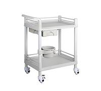 WDSOPK Storage Hand Trucks,Kitchen Movable Trolleys, Abs Cart Utility Service Trolley,Beauty Salon Cart with Drawer,Handles,Dirt Bucket,/White/64 *,White-64 * 44 * 90Cm(White-64 * 44 * 90Cm)