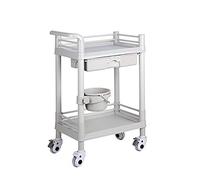 WDSOPK Storage Hand Trucks,Kitchen Movable Trolleys, Abs Cart Utility Service Trolley,Beauty Salon Cart with Drawer,Handles,Dirt Bucket,/White/64 *,White-64 * 44 * 90Cm(White-54 * 37 * 90Cm)