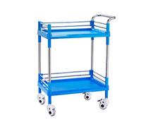 WDSOPK Storage Hand Trucks,Kitchen Movable Trolleys, Service Cart Beauty Salon Tool Car Trolley,2- Tier Cart with Wheels,Handles,Abs Plastic and St,Blue-73 * 53 * 90Cm(Blue-73 * 53 * 90Cm)
