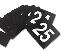WDSOPK Table Numbers 1 To 25/50/100, Double Sided Plastic Table Numbers Black Table Seat Cards For-Clip Table Number Holder Party Restaurant Bar Utensil/1 To 50 (1 To 25)(40Cm)