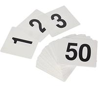 WDSOPK Table Numbers 1 To 25/50/100, Double Sided Plastic Table Numbers White Table Seat Cards For-Clip Table Number Holder Party Restaurant Bar Utensil/1 To 50 (1 To 100)(Black-3Layers)