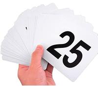 WDSOPK Table Numbers 1 To 25/50/100, Double Sided Plastic Table Numbers White Table Seat Cards For-Clip Table Number Holder Party Restaurant Bar Utensil/1 To 50 (1 To 25)(A-3Layers)