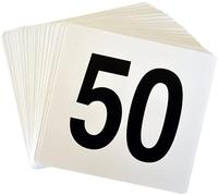 WDSOPK Table Numbers 1 To 25/50/100, Double Sided Plastic Table Numbers White Table Seat Cards For-Clip Table Number Holder Party Restaurant Bar Utensil/1 To 50 (1 To 50)(A-2Layers)