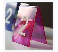 WDSOPK Table Numbers, Colorful Acrylic Restaurant Place Number Plate,Double Sided Table Number Table Plate Digital Restaurant Card, 90X80Mm/Black/1 To 20 (Purple 1 To 20)(Black-40X42Cm)
