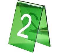 WDSOPK Table Numbers, Colorful Acrylic Restaurant Place Number Plate,Double Sided Table Number Table Plate Digital Restaurant Card, 90X80Mm/Purple/1 To 20 (Green 1 To 20)(B20Cm)
