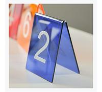 WDSOPK Table Numbers, Colorful Acrylic Restaurant Place Number Plate,Double Sided Table Number Table Plate Digital Restaurant Card, 90X80Mm/Purple/1 To 20 (Blue 1 To 20)(B25Cm)