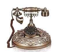 WDSOPK Teléfono retro para sala de estar, hogar, dormitorio, teléfono fijo retro, soporte para llamadas manos libres + devolución de llamada + remarcado, decoración del hogar, el mejor regalo A