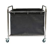 WDSOPK Utility Cart Organizer Service Cart Rectangular Commercial Service Cart Trolley, Large Laundry Sorter Carts For Hotel/Home/Beauty Salon, Easy To Assemble, Beigeblue(Grey)
