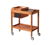 WDSOPK Yellow Kitchen Utility Cart with Removable Tray and Glass Panel Small Size Portable Rolling Cart For Home Living Room Trolley On Wheels(Yellow-One Size)