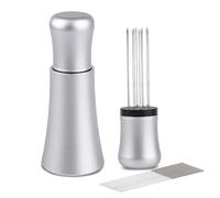 WDT Tool - Herramientas de distribución de espresso, agujas de acero inoxidable 304 de 10 x 0.35 mm instaladas con 10 agujas adicionales para reemplazo de agitador de espresso, mango de aleación de