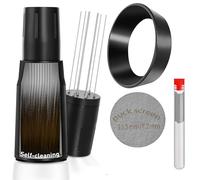 WDT Tool - Kit de accesorios distribuidor de espresso y pantalla de disco de malla de 150 μm de grosor de 150 μm y anillo dosificador de 8 imanes compatible con portafiltro Breville (WDT + anillo