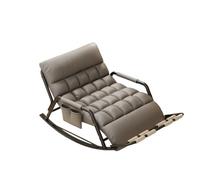 WDUDSUDUW oscilante de gran tamaño para el salón, sillón de lectura con respaldo y reposamanos ajustables en cinco posiciones, ideal para balcones, porches y terrazas, gris, tubo negro