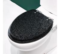 WDWDW Asiento de Inodoro Resistente con Purpurina, de Resina, Redondo, de Cierre Lento, de liberación rápida, fácil de Limpiar, instalación y extracción.