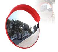 WDWDW Espejo de tráfico con ala de Sombrero, para Exteriores, de Seguridad, con Soporte de fijación Ajustable, Gran Angular Curvo para Garaje y almacén.