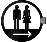 WDWDW Letreros para baños, baños para Hombres y Mujeres, Puerta de baño Redonda con Flecha, Accesorios de Montaje, para Oficina