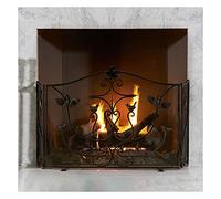 WDWDW Puerta de Malla de Hierro Moderna de 3 Paneles para Chimenea Fire Guard, de 26,7 Pulgadas de Alto, Plegable, Plana y de Metal, Color Negro