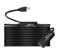 WDX - Cable de extensión USB 3.0 Macho a Hembra Compatible con SuperSpeed 15 m Black 3