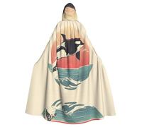 WDXQHY Capa de poliéster con capucha de Treaty of the Orcas para Halloween, para fiestas de cosplay, bailes de máscaras, cómics, ligera, cómoda, sin picazón, con cierre de corbata