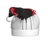 WDXQHY Ninja and the Red Sun Sombrero de Navidad de felpa para adultos, decoración festiva y accesorio de fiesta, sombrero de Navidad para adultos, decoración de fiesta