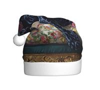 WDXQHY Sombrero de Navidad de felpa para adultos, diseño de pantera negra en el sofá, decoración festiva y accesorio de fiesta, sombrero de Navidad para adultos, decoración de fiesta