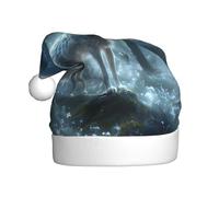 WDXQHY The Night White Fox - Sombrero de Navidad de felpa para adultos, decoración festiva y accesorio de fiesta, sombrero de Navidad para adultos, decoración de fiesta