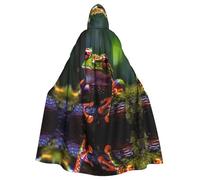 WDXQHY Una bonita capa con capucha de rana de árbol de Halloween, capa de poliéster con estampado completo para fiestas de cosplay, bailes de máscaras, cómics, tela ligera y cómoda que no pica con