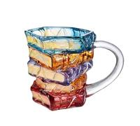 WDYLXLTHC Taza de Libro, Taza de Libro de capítulo 3D for Decorar tu Escritorio, Tazas de café novedosas, Taza de Libro vidrieras, Tazas de Libro for Amantes de los Libros(350ml)