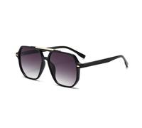 WDZAYXC Gafas de sol cuadradas de gran tamaño para hombres y mujeres, gafas de sol de los años 70, protección UV400, gafas de sol de moda con marco de puente doble, Negro/Gradiente Gris, Übergroß