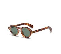 WDZAYXC Gafas de sol polarizadas redondas con montura gruesa para hombre y mujer, Leopardo Verde Oscuro, Talla única