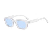 WDZAYXC Gafas de sol rectangulares vintage para mujer y hombre, estilo rectángulo, retro, protección UV400, transparente y azul claro