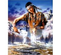WDZFF 1000 Piezas ，Colorful Rompecabezass ，Fotos ，Gifts ，Native Indians Abstract Oil Painting ，Pósters De Juguetes Divertidos para Adultos Y Familias ，Decoración De Arte Mural - Kx222Zs