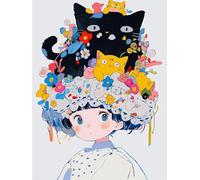 WDZFF 1000 Piezas Puzzle, Cute Cat Animal Oil Painting, Vistoso, Juego De Desafío De Rompecabezas para Adultos, Juguetes Educativos para Niños, Decoración De Arte De Pared Sx09Zp