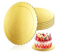 WDZGX Base Para Tartas Cake Board 30cm Base Redonda de Cartón 6Pcs Tableros Redondos para Tartas Bases Carton para Tartas para Bodas Fiestas de Cumpleaños Decoración de Pasteles (12 inch Gold)