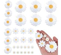 WDZGX Parches Ropa Termoadhesivos Pegatinas Margaritas Bordados 30PCS | con Plancha Parche Bordado Pegatina Termoadhesiva para Coser Margarita Termoadhesivas Mochilas Vaqueros Adultos Niños Gorras