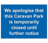 We apologise that this Caravan Park is temporarily close to more note Sign - Cartel de aluminio compuesto de 3 mm