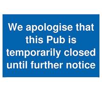 We apologise that this Pub is temporarily close to new note Sign - Vinilo adhesivo