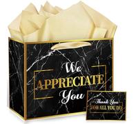 We Appreciate You - Bolsa de regalo con texto en inglés "Thank You for All You Do Pastor Employee Apreciation", bolsas de regalo con tarjeta de papel de seda, bolsa de papel de regalo que apreciamos