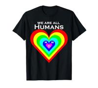 We are all humans- m w d love peace arco iris LSBTI Camiseta