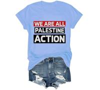 We are All Palestine Action - Camiseta unisex, Azul (carolina blue), L