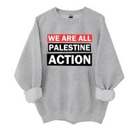 We are All Palestine Action - Sudadera Palestina, camiseta de Palestina, camisetas de derechos humanos con diseño de sandía sutil, gris, S