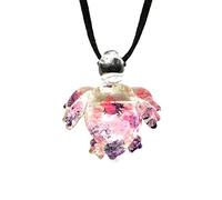 We Are Handmade Jewelry Art Glass Blown Hecho a Mano Rosa Morado mar Tortuga Arte en Vidrio soplado mar Animal Figura Decorativa Colgante Collar Joyas - y2016