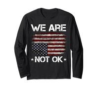 We Are Not Ok Camisa We Are Not Okay Flag Upside Down Manga Larga