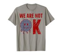 We Are Not Ok USA Flag Upside Down Sad & Gripping Face Camiseta