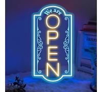We Are Open - Señal de neón vertical abierta para ventana de negocios, decoración de pared, luz LED de apertura, luz LED, restaurante, cafetería, bar, hotel, apertura de tienda, regalo