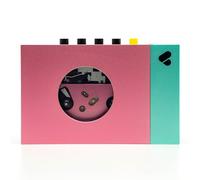 We are Rewind Reproductor de casete portátil - Grabadora de cinta de casete con altavoz de conexión Bluetooth o auriculares, cable de audio de 3.5 mm - (Edith, rosa y verde)