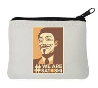 We are Satoshi Nakamoto Bitcoin Anonymous Guy Fawkes - Monedero de neopreno (10 x 11 cm), color blanco, White, Talla única