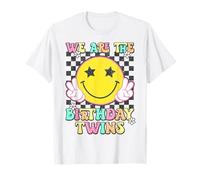 We Are The Birthday Twins Retro Twin Birthday Camiseta