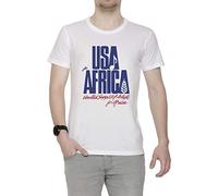 We Are The World Hombre Camiseta Cuello Redondo Blanco Manga Corta Tamaño L Men's White T-Shirt Large Size L